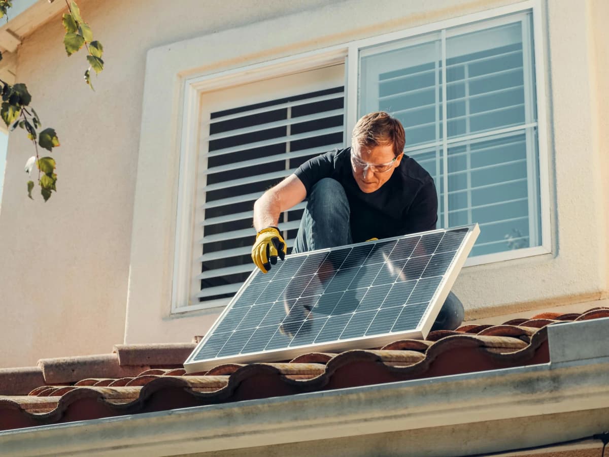 Professional cleaning solar panels in Phoenix