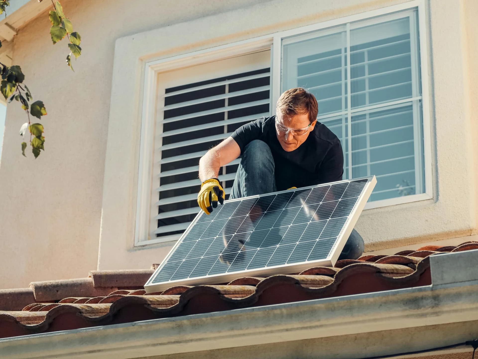 Professional cleaning solar panels in Phoenix